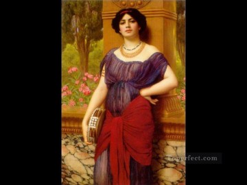  Godward Pintura - Tympanistria 1909 Dama neoclásica John William Godward